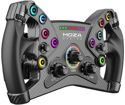 Timon lojrash MOZA Racing KS Formula RS047, fibra karboni, me butona programueshëm, i zi