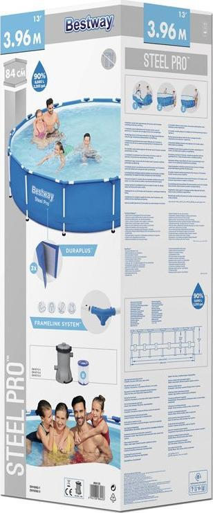 Pishinë kopshti Bestway Frame, 396 x 84cm 9 in 1 (5612E)