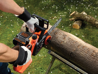 Sharrë zinxhiri pa kabllo Black&Decker GKC1825L20, 18V, shufër 25cm, portokalli