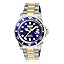 Orë dore Invicta Pro Diver, kuarc, çelik inox, ari blu