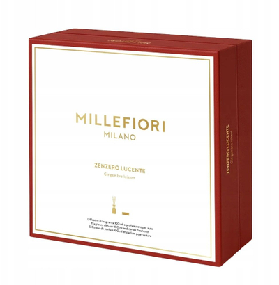 Сет подарочен ароматизер Millefiori Milano Shining Ginger, дифузер 100 ml, ароматизер за автомобил, зелена