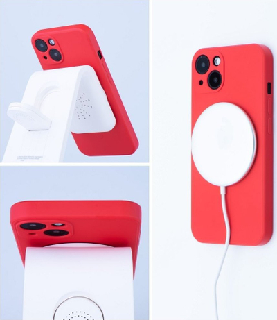 Mbrojtëse silikoni MagSafe për iPhone 16 Pro Max, kompatibile MagSafe, e kuqe