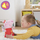 Lodër pelushi Peppa Pig Singing Peppa, me zë, me mikrofon, me fustan të kuq