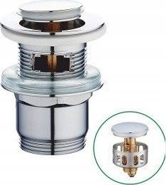Tep lavamani Deante AP010K, click clack, me overflow dhe shportë, krom