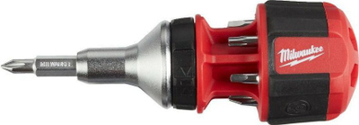 Kaçavidë me bit Milwaukee 4932471868, 8 në 1, ratchet, e kuqe