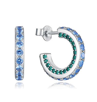 Vathë hoop argjendi me zircona Elegant 9127E000-39