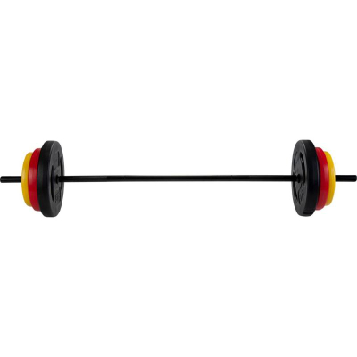 Set shtangë Pure2Improve Fitness Barbell P2I, 20 kg, me disqe çimentoje, shumëngjyrësh