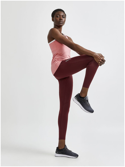 Leggins sportiv Craft Adv Essence High Waist Tights, bel i lartë, për femra, ngjyrë bordo