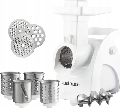 Електричен меленик за месо Zelmer ZMM9802B, моќен мотор, бел