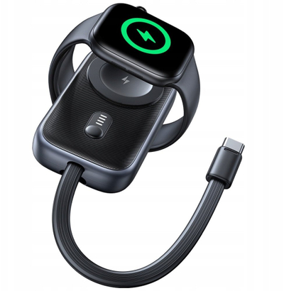 Karikues me valë me power bank Usams CD245, 1200mAh, 5W, i zi titanium