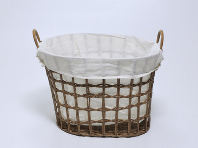 Shportë rrobash Kipit Natural Design, ovale, 42.5x55.6x40 cm, bezhë