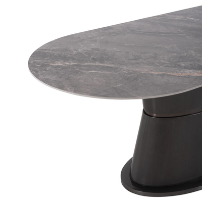 Tavolinë ngrënieje Bent 180x90x76Hcm (HM9773.01), gri