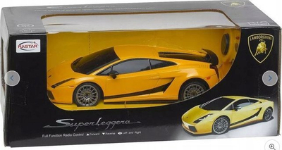 Lodër makinë me pult Lamborghini Super Leggera, shkalla 1:24, për kalamoj 6+, e verdhë