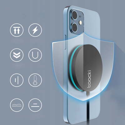 Karikues wireless Toocki TWXC-YJ01, 15W, me magnet, ngjyrë e zezë