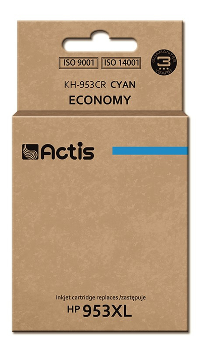 Ngjyrë për printer Actis KH-953CR (zëvendësim për HP 953XL F6U16AE), 25 ml, e kaltër