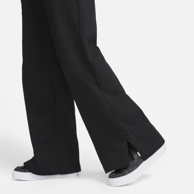 Pantallona Nike Mini Swoosh High Rise Joggers, këmbë t’gjera, të zeza dhe Sail