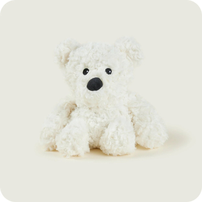 Arush pelushi Warmies Curly Bear Large, i ngrohshëm në mikrovalë, me aromë livando, ngjyrë krem