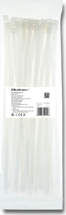Lidhëse kabllosh Qoltec 7.2×350mm, najlon UV, të bardha
