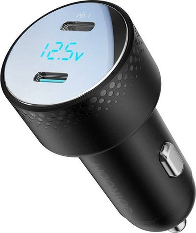 Karikues makinë Joyroom JR-CCD02, 2x USB-C, 70W, me ekran LED, i zi