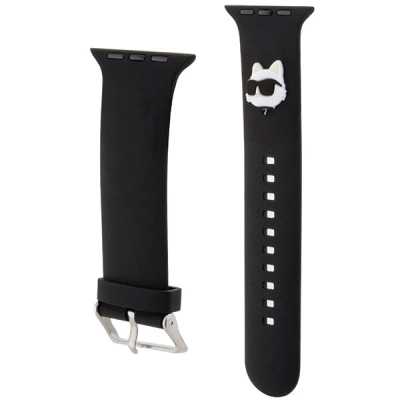 Byzylyk për Apple Watch Karl Lagerfeld NFT Choupette, 42/44/45mm dhe Ultra, gome, i zi