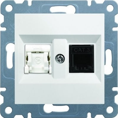 Gniazdo teleinformatyczne LUMINA2 RJ11/12 + RJ45 biale - WL2210