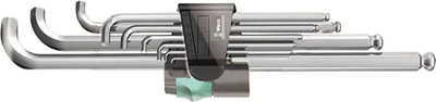 Set çelësa imbus Wera Stubby Ball End, 9 copë, metrik, të kromuar