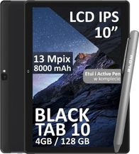 Tablet Android 10", 4GB 128GB, LTE, 8000 mAh, me tastierë dhe stilolaps, i zi