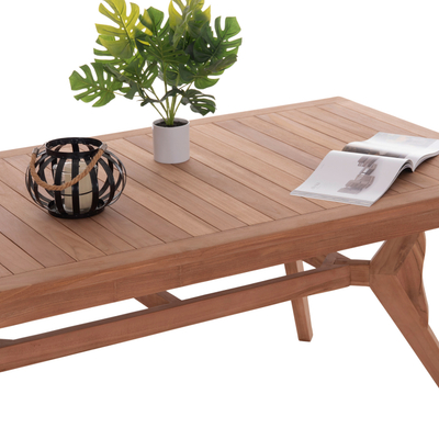 Tavolinë ngrënieje HomeMarkt Wonder HM18116, dru masiv teak, 180x91x75 cm, ngjyrë natyrale