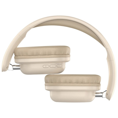 Kufje Bluetooth Defender Freemotion B640, wireless, me mikrofon, bezhë