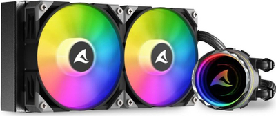 Ftohës uji për procesor Sharkoon S80 RGB, radiator 240mm, adresues RGB, i zi
