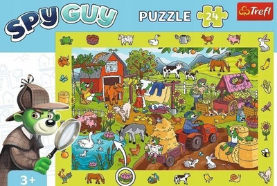Puzzle për kalamaj Trefl Kids Spy Guy Farm Treflik Family, 24 copa