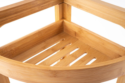 Raft këndor banjoje pa markë, 3 rafte, bambu natyral, kafe