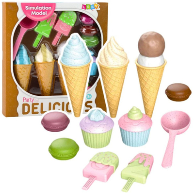 Set loje LEAN Ice Cream and Sweets, cupcakes dhe macarons, shumëngjyrësh