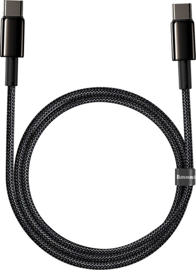 Kabllo USB Baseus CATWJ-01, USB C në USB C, 1m, 100W, e zezë