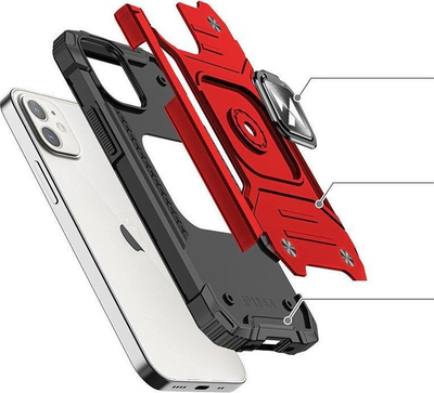 Kapak mbrojtës Wozinsky Ring Armor për iPhone 14, me unazë, i kuq