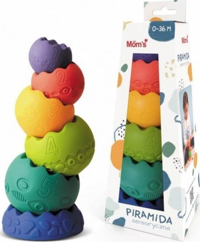 Lodër ndijore piramidë Hencz Toys Pastel, PVC, shumëngjyrëshe
