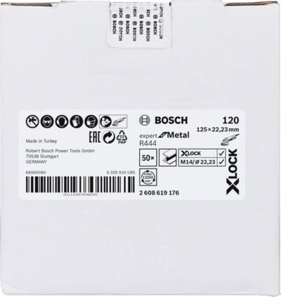 Disk abraziv Bosch XLock R444 Expert, 125mm, për metal