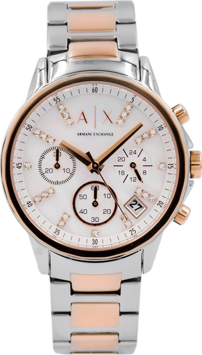Ora dore Armani Exchange AX4331, kronograf, çelik dyngjyrësh, rozë gold