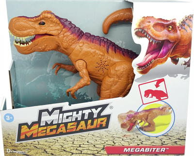 Lodër dinosauri Mighty Megasaur MegaBiter, 44cm, me drita edhe zëra, portokalli