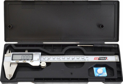 Kalibër elektronik AWTools, 150mm, saktësi 0.01mm, argjendtë