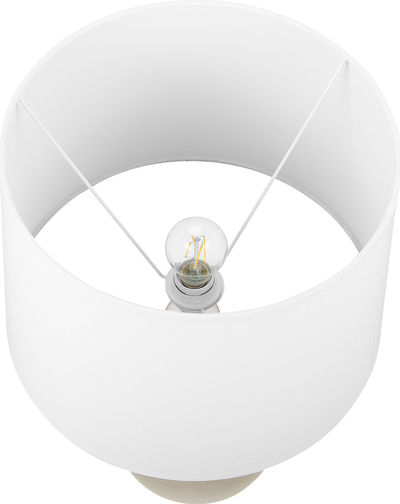 Lampë tavoline SALLA Table Lamp, bazë metalike, abazhur tekstili, e artë e bardhë