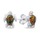Set bizhuterish BRILIO SET235WBC, argjend, opal i errët, në formë breshke