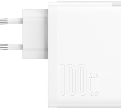 Karikues Baseus GaN5 Pro, USB-C, USB-A, 100W, i bardhë