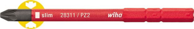 Bit elektrik Wiha slimBit Pozidriv PZ2 75mm, i izolum, i kuq