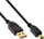 Kabllo USB InLine 31803P, USB A me mini USB, 0.3m, e zezë