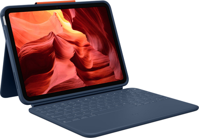 Këllëf tastiere Logitech Rugged Combo 4 për iPad 10, Smart Connector, Classic Blue