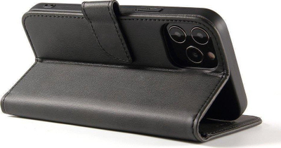 Këllëf magnetik Hurtel Magnet Case për Honor Magic 4, me kapak si libër, boje qëndrimi, i zi