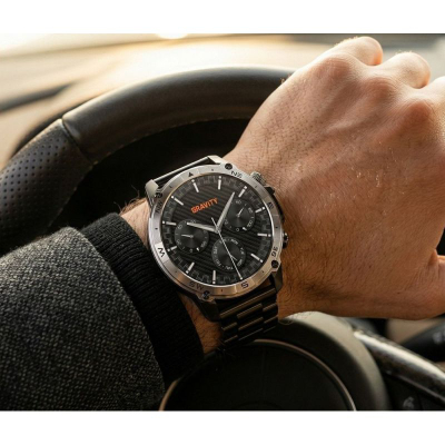 Smartwatch për burra Gravity GT46-1, ekran 1.43" AMOLED, Bluetooth, i zi