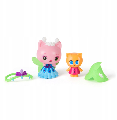 Set lodrash Spin Master Gabbys Dollhouse Queen Kitty Fairy dhe Kitty Gnome, 2 figura, me aksesorë, multikolor