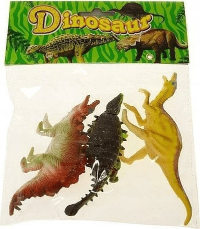 Set lodrash dinosauri pa firmë, 3 copë figura, me ngjyra të ndryshme